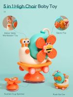 5-in-1 High Chair Toy with Suction Cups Spinner Toys for Baby Toy 6 to 12 Months,Infant Tray Strong Suction Cup Bath Sensory Fidget Toys for Boys Toddler Newborn Birthday Valentine Easter Gift - Image 3